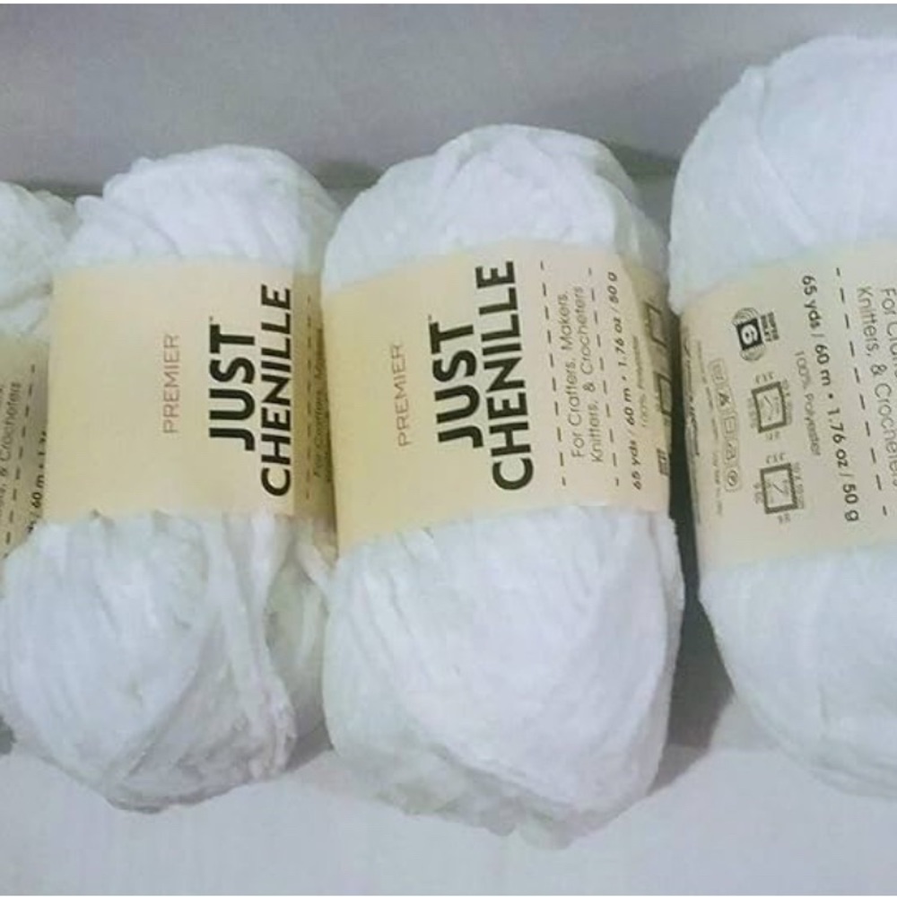 Premier Just Chenille Plush White Yarn Skeins